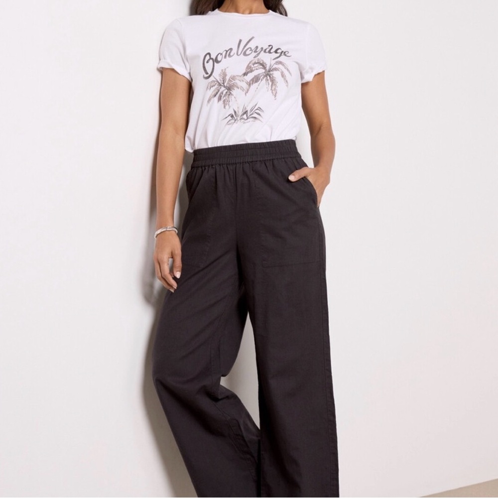 Michael Stars Shae high-rise, wide leg linen blend pant from Evereve